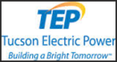 Logo of Tucson Electric Power with slogan.