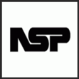 Black NSP logo with stylized letters on white background.