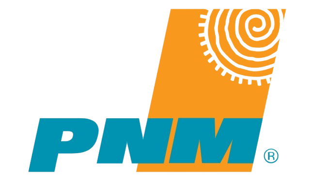 Logo featuring stylized orange sun and blue letters PNM.